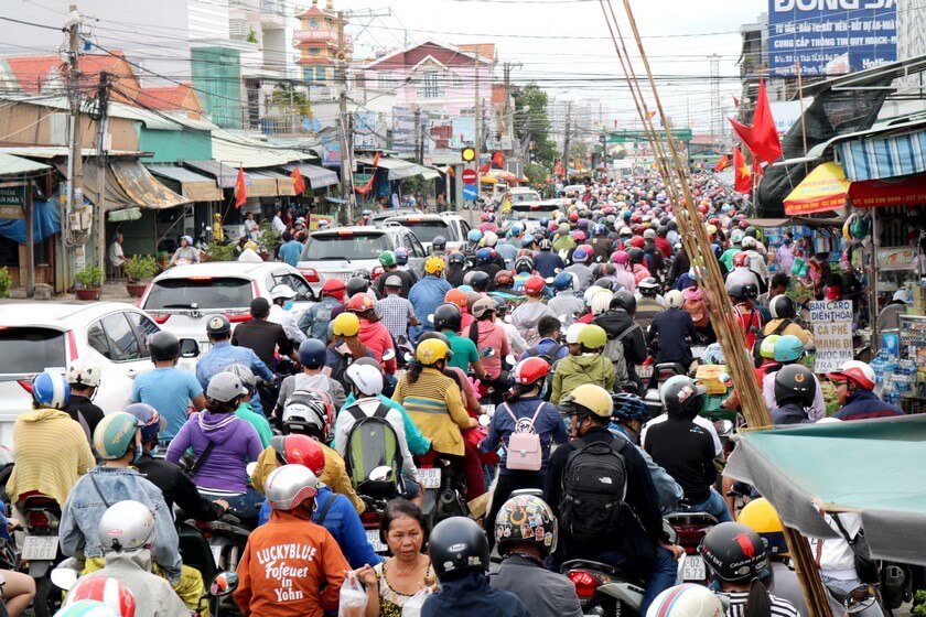 Tinh trang giao thong quanh ben pha Cat Lai