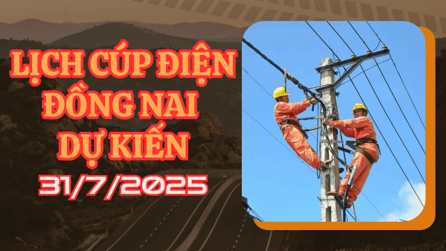 Lịch dự kiến cúp điện tại Đồng Nai ngày 31.7